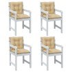 Cojines silla respaldo bajo 4 ud tela beige melange 100x50x7 cm