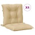 Cojines silla respaldo bajo 4 ud tela beige melange 100x50x7