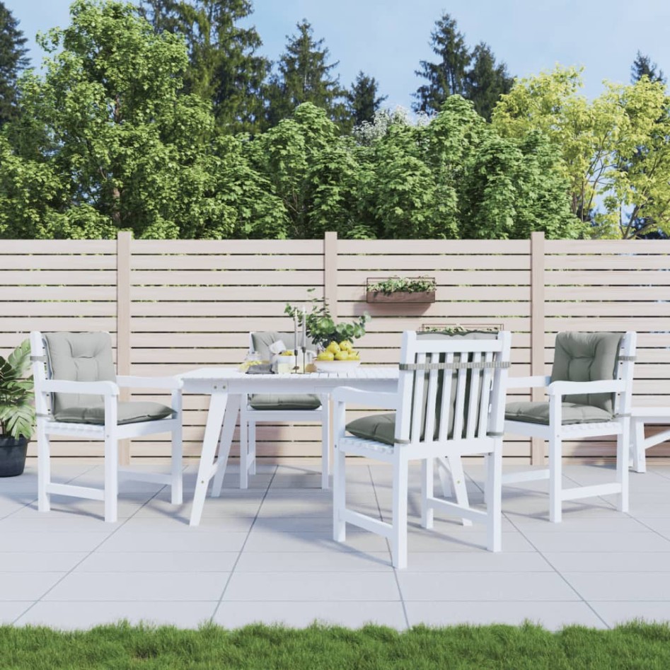 Cojines para silla respaldo bajo 4 ud tela gris claro