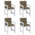 Cojines silla respaldo bajo 4 ud tela taupe melange 100x50x7