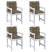 Cojines silla respaldo bajo 4 ud tela taupe melange 100x50x7 cm