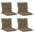Cojines silla respaldo bajo 4 ud tela taupe melange 100x50x7