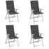 Cojines silla respaldo alto 4 uds tela gris antracita