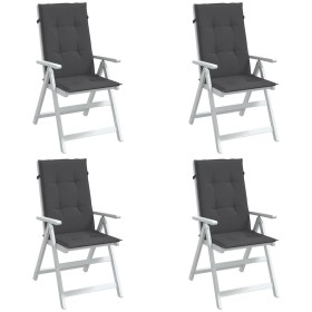 Cojines silla respaldo alto 4 uds tela gris antracita