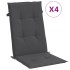 Cojines silla respaldo alto 4 uds tela gris antracita