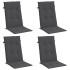 Cojines silla respaldo alto 4 uds tela gris antracita