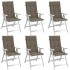 Cojines silla respaldo alto 6 uds tela taupe melange