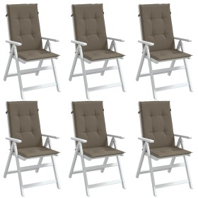 Cojines silla respaldo alto 6 uds tela taupe melange
