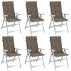 Cojines silla respaldo alto 6 uds tela taupe melange 120x50x4cm