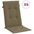 Cojines silla respaldo alto 6 uds tela taupe melange