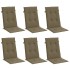 Cojines silla respaldo alto 6 uds tela taupe melange