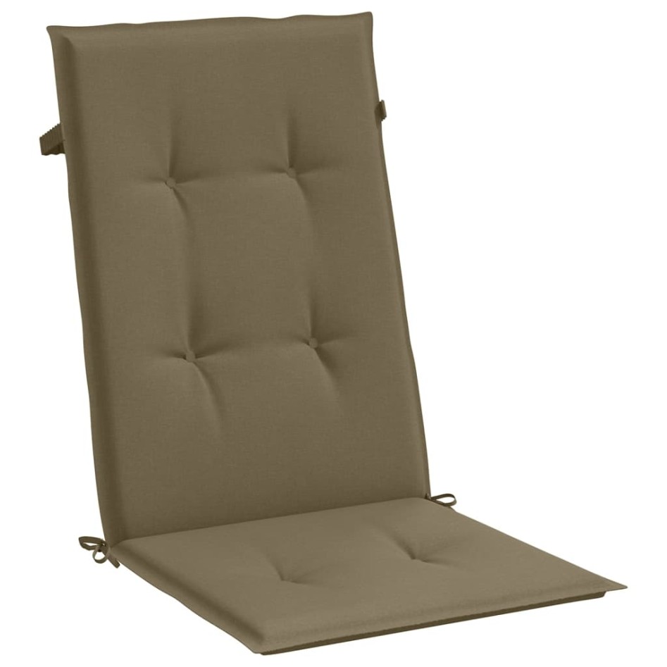Cojines silla respaldo alto 6 uds tela taupe melange