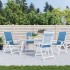 Cojines silla respaldo alto 4 uds tela azul melange 120x50x4