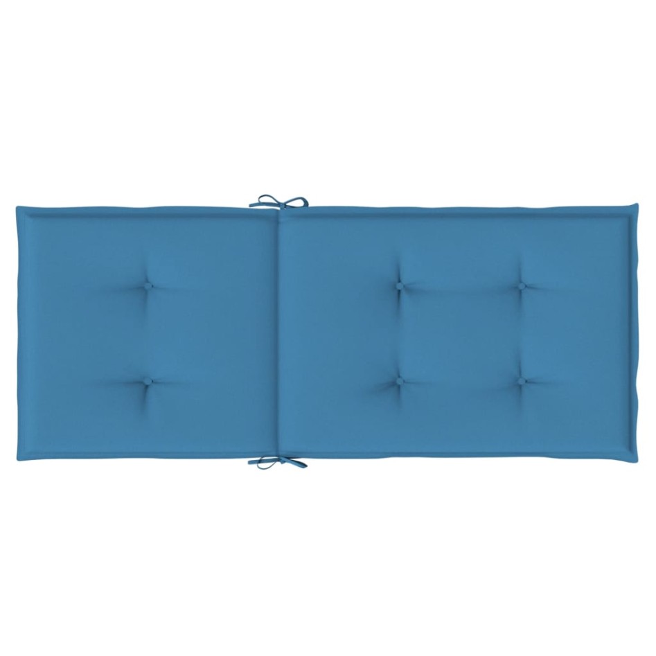 Cojines silla respaldo alto 4 uds tela azul melange 120x50x4