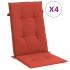 Cojines silla respaldo alto 4 uds tela rojo melange 120x50x4