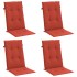 Cojines silla respaldo alto 4 uds tela rojo melange 120x50x4
