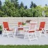 Cojines silla respaldo alto 4 uds tela rojo melange 120x50x4