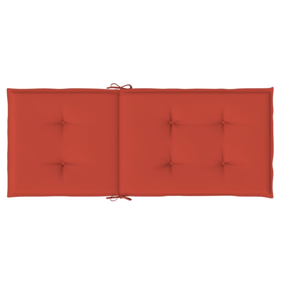 Cojines silla respaldo alto 4 uds tela rojo melange 120x50x4