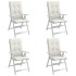 Cojines silla respaldo alto 4 uds tela crema melange