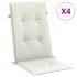 Cojines silla respaldo alto 4 uds tela crema melange