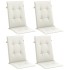 Cojines silla respaldo alto 4 uds tela crema melange