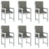 Cojines para silla respaldo bajo 6 ud tela gris oscuro