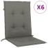 Cojines para silla respaldo bajo 6 ud tela gris oscuro