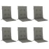 Cojines para silla respaldo bajo 6 ud tela gris oscuro