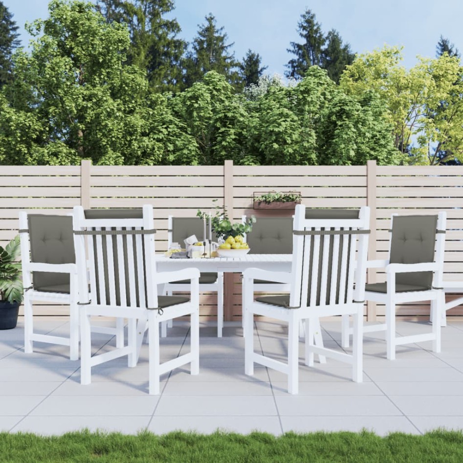 Cojines para silla respaldo bajo 6 ud tela gris oscuro