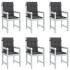 Cojines silla respaldo bajo 6 ud tela gris antracita