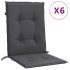 Cojines silla respaldo bajo 6 ud tela gris antracita