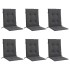 Cojines silla respaldo bajo 6 ud tela gris antracita