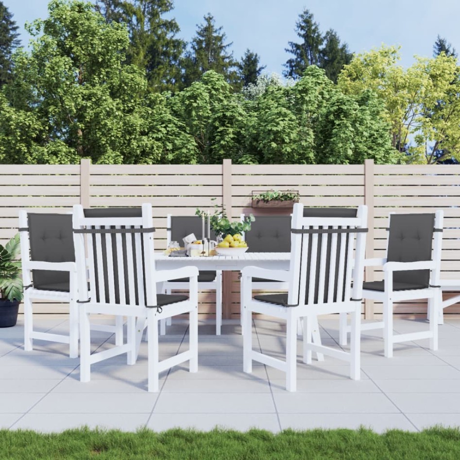 Cojines silla respaldo bajo 6 ud tela gris antracita