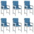 Cojines silla respaldo bajo 6 ud tela azul melange 100x50x4