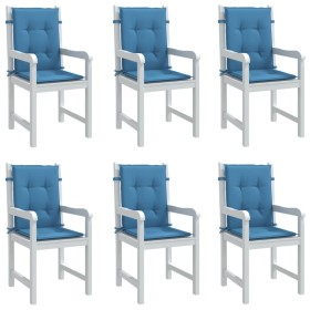 Cojines silla respaldo bajo 6 ud tela azul melange 100x50x4