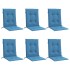 Cojines silla respaldo bajo 6 ud tela azul melange 100x50x4
