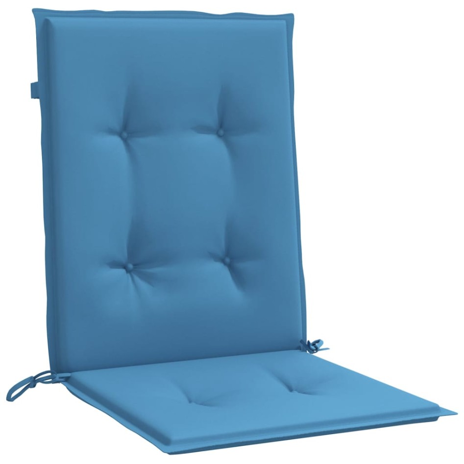 Cojines silla respaldo bajo 6 ud tela azul melange 100x50x4