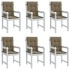 Cojines silla respaldo bajo 6 ud tela taupe melange 100x50x4