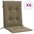 Cojines silla respaldo bajo 6 ud tela taupe melange 100x50x4