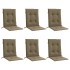 Cojines silla respaldo bajo 6 ud tela taupe melange 100x50x4