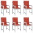 Cojines silla respaldo bajo 6 ud tela rojo melange 100x50x4