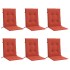 Cojines silla respaldo bajo 6 ud tela rojo melange 100x50x4
