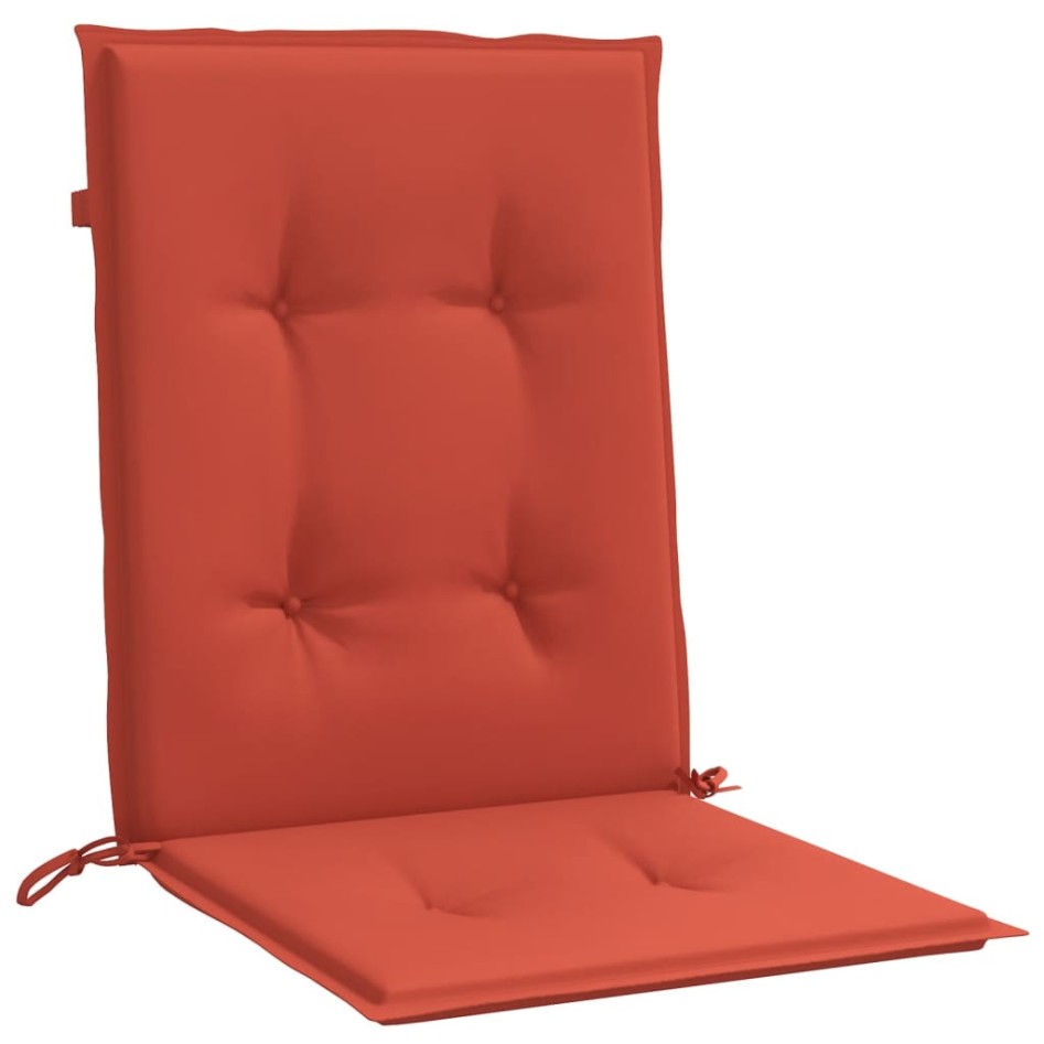 Cojines silla respaldo bajo 6 ud tela rojo melange 100x50x4