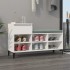 Mueble zapatero madera contrachapada blanco brillo 102x36x60