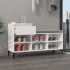 Mueble zapatero madera contrachapada blanco brillo 102x36x60