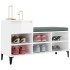 Mueble zapatero madera contrachapada blanco brillo 102x36x60