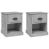 Mesitas de noche 2 uds madera contrachapada gris 39x39x47,5