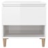Mesita de noche madera contrachapada blanco brillo 50x46x50
