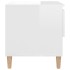 Mesita de noche madera contrachapada blanco brillo 50x46x50