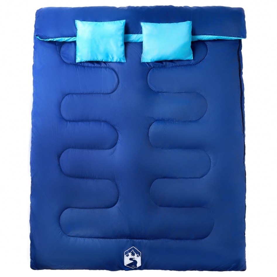 Saco de dormir doble y almohadas camping adultos 3-4